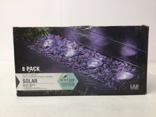 8pcs Solar Deck Lights, E-Comm Return - Lot 484