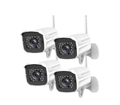 AMICCOM 4 Pack Security Cameras, Powers Up, Appears New, Retail 57.99 - Lot 196