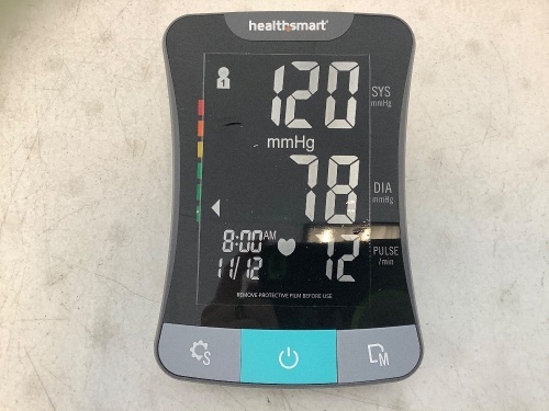 Healthsmart Premium Blood Pressure Monitor, No Batteries, Powers Up, E-Comm Return, Retail $94.00 - Lot 708