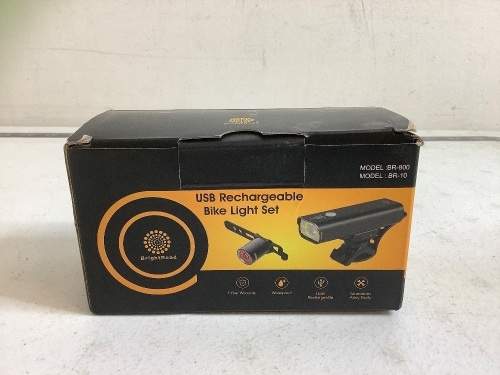 USB Rechargeable Bike Light Set, Powers Up, Appears New - Lot 158A