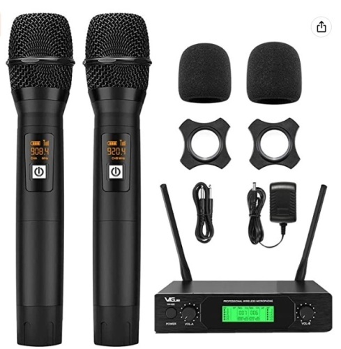 VeGue UHF Dual Channel Wireless Microphone Set, Untested, E-Commerce Return - Lot 112A
