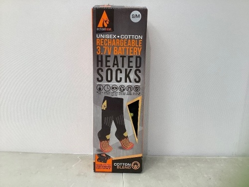 ActionHeat Rechargeable Battery Heated Socks, S/M, Untested, E-Commerce Return, Retail 99.99 - Lot 94