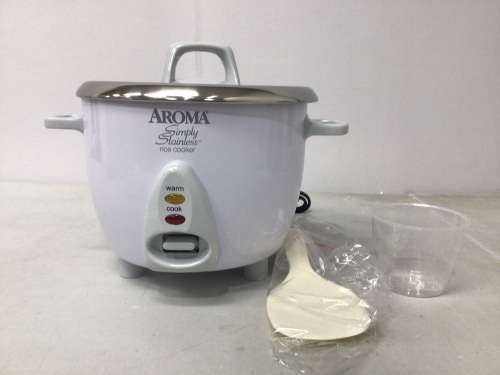 Aroma Rice Cooker, Powers Up, Appears New, Retail 32.99 - Lot 494