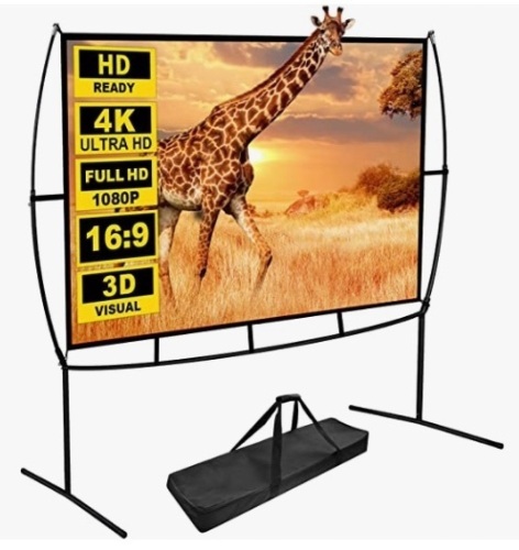 Projector Screen with Stand 100 inch, Appears New, Retail 84.99 - Lot 6
