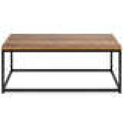 44in Modern Industrial Rectangular Wood Grain Coffee Table w/ Metal Frame - Lot 2052
