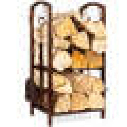 5-Piece Firewood Log Rack Holder Tools Set w/ Hook, Broom, Shovel, Tongs - Lot 2056