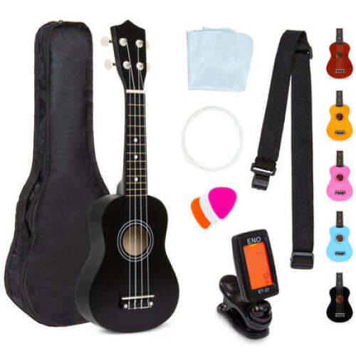 Acoustic Soprano Basswood Ukulele Starter Kit w/ Bag, Strap, Tuner - 21in - Lot 2057