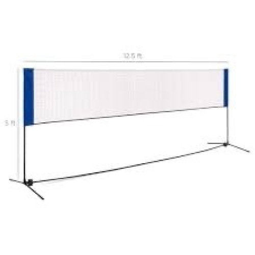 Portable Freestanding Volleyball, Tennis, Badminton Net - 12.5ft - Lot 2224