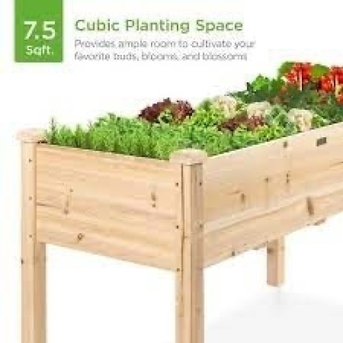 Raised Garden Bed, Elevated Wood Garden Planter Stand - Lot 2260