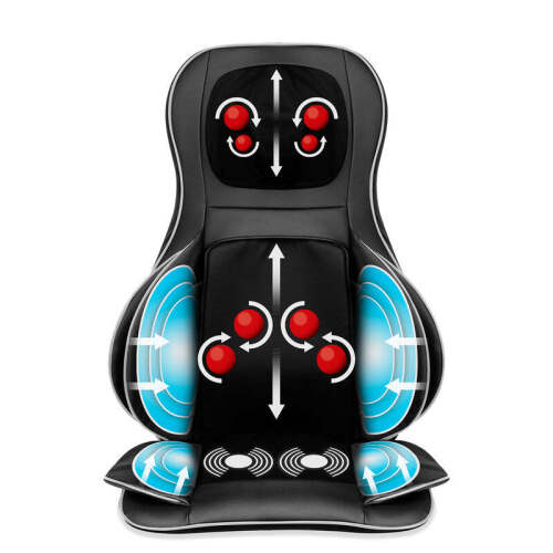 Air Compression Shiatsu Neck & Back Massager Seat w/ Heat, Rolling Massage - Lot 2330
