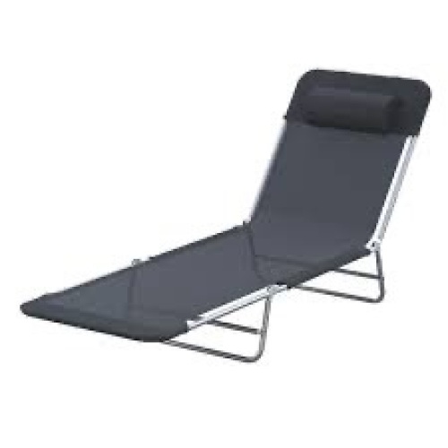 Outsunny Outdoor Folding Chaise Lounge Chair, Portable Lightweight Reclining Garden Sun Lounger - Lot 2232