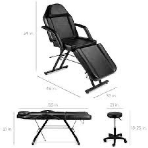 Multipurpose Massage Bed, Spa & Salon Chair w/ Hydraulic Stool - 71in - Lot 2431