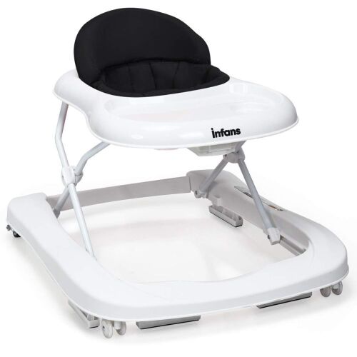 INFANS Foldable 2 in 1 Toddler Walker Learning-Seated or Walk-Behind, Adjustable Speed Rear Wheels, Safety Bumper, Detachable Seat Cover, Anti-Rollover - Lot 637