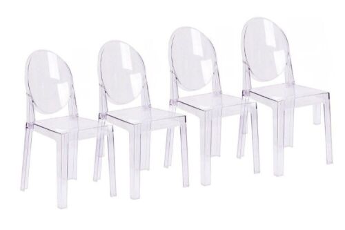 Set of 4 Clear Plastic Dining Chairs - Lot 712