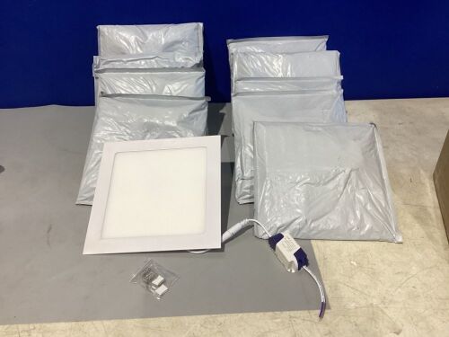 Lot of (10) Square LED Flat Panel Down Lights  - Lot 763