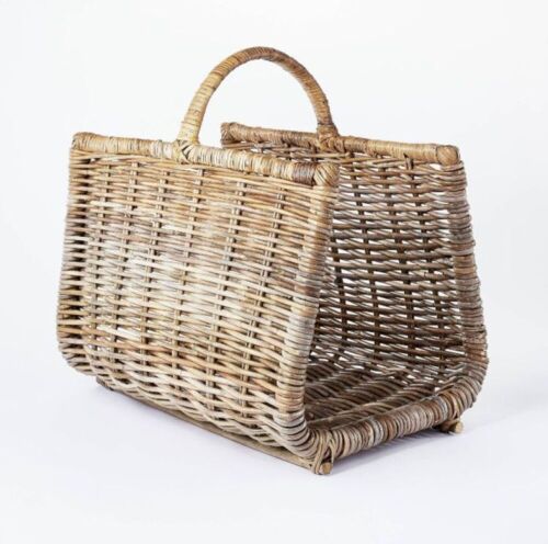 20" x 15" Rattan Woven Log Holder with Handle Gray/Natural - Lot 841