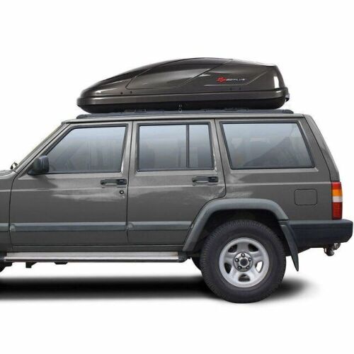 14 Cubic Feet Cargo Box Dual-Sided Opening Car Roof-Gray - Lot 97