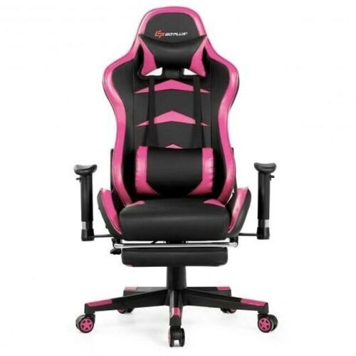 Pink/Black Massage Gaming Chair with Footrest - Lot 166
