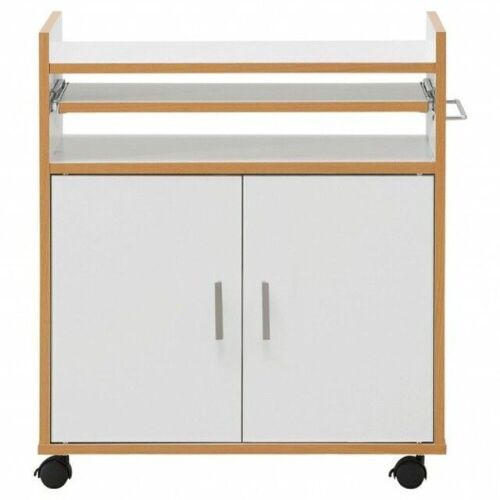 Rolling Kitchen Trolley Microwave Cart Storage Cabinet With Removable Shelf - Lot 557
