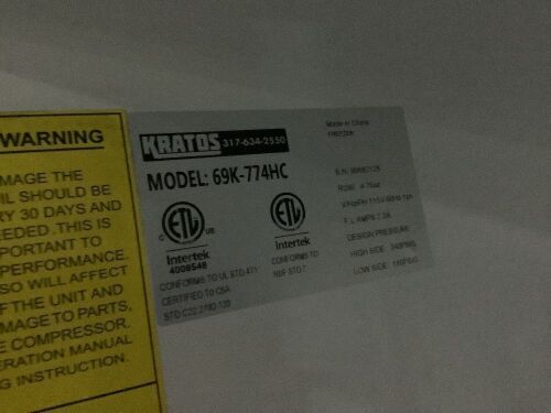 Kratos Refrigeration 69K-774HC Commercial 2 Door Reach-in Freezer - Does Not Get Cold, For Parts or Repair  - Lot 346