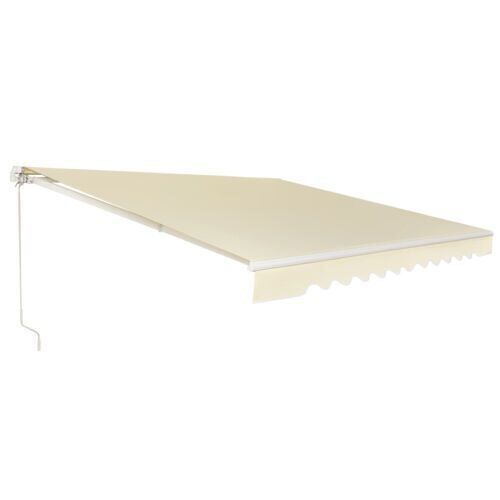 10' x 8' Outdoor Manual Retractable Patio Awning Sun Shade-Beige - Lot 554