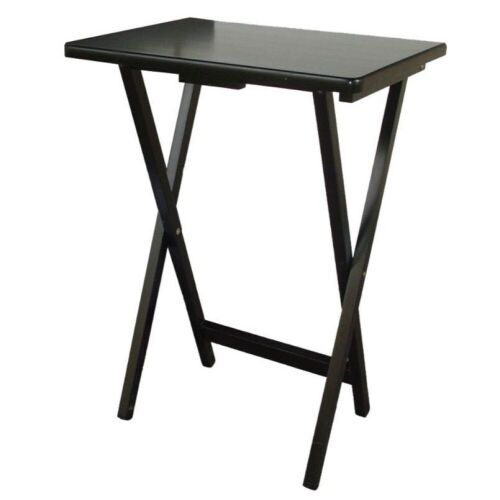 Lot of (4) Wood TV Trays, Black  - Lot 1201