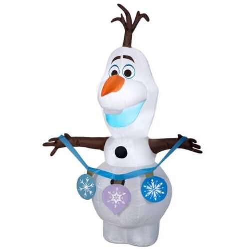 Disney 2.4ft Frozen 2 Olaf Holding String of Ornaments Inflatable Christmas Decoration - Lot 473