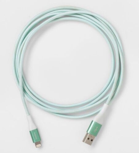 Case of (12) heyday 6' Lightning to USB-A Braided Cable, Teal/White  - Lot 1113