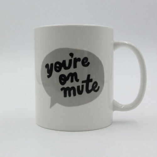 Case of (6) Stoneware Coffee Tea Mugs "You're On Mute" - Lot 1024