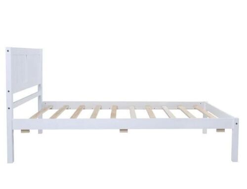 Wood Platform Bed with Headboard, Twin  - Lot 543