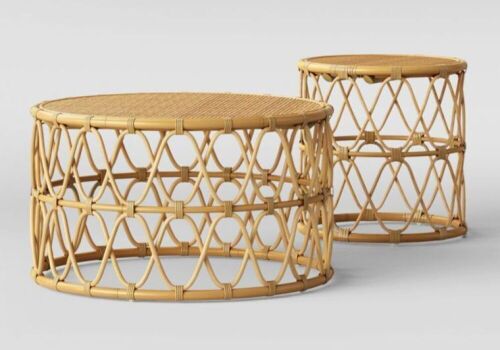 Opalhouse Jewel Round Coffee and Side Table Set Natural - Lot 107