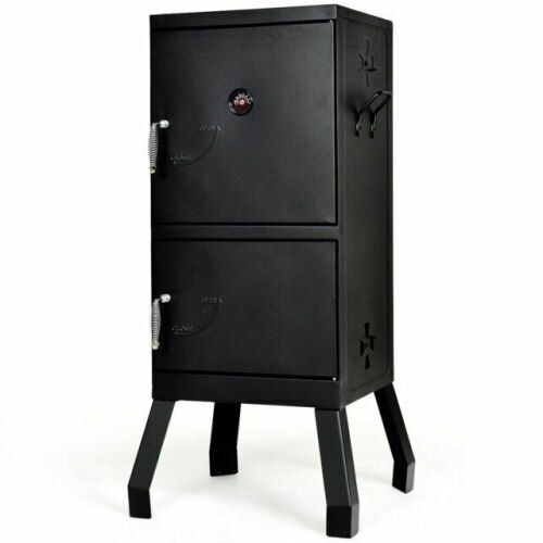 Vertical 2-tier Charcoal Smoker Barbeque Grill with Temperature Gauge  - Lot 74