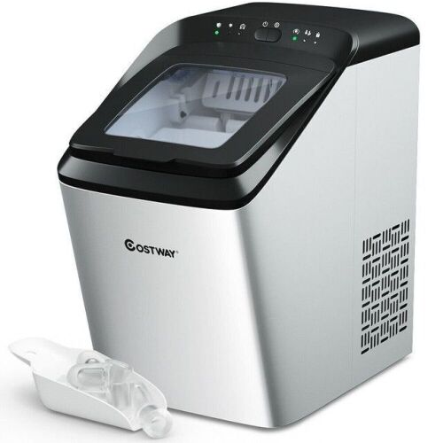Stainless Steel Ice Maker 33Lbs/ 24Hrs Self-Clean Function with Scoop  - Lot 531