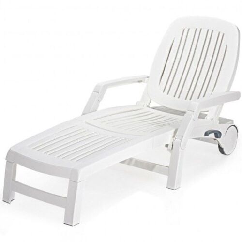 Adjustable Patio Sun Lounger with Weather Resistant Wheels - Lot 551