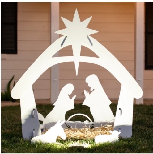 Christmas Nativity Scene Yard Decoration w/ Water Resistant PVC - 4ft,APPEARS NEW  - Lot 8