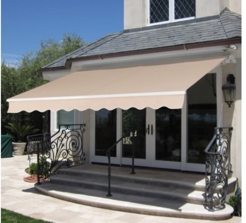 Retractable Patio Awning Cover w/ Aluminum Frame, Crank Handle - 98x80in,APPEARS NEW - Lot 9