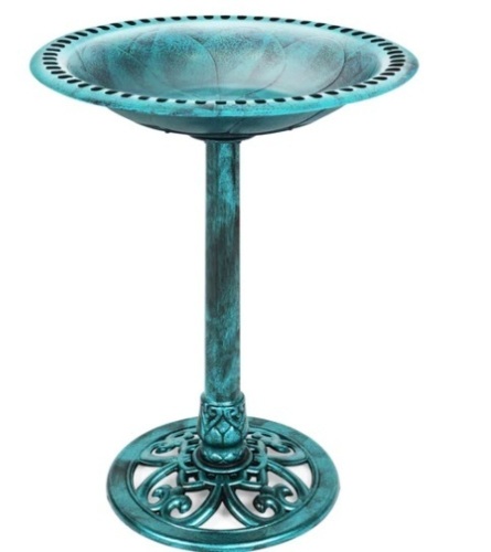 Vintage Outdoor Garden Bird Bath w/ Fleur-de-Lis Accents,APPEARS NEW - Lot 11