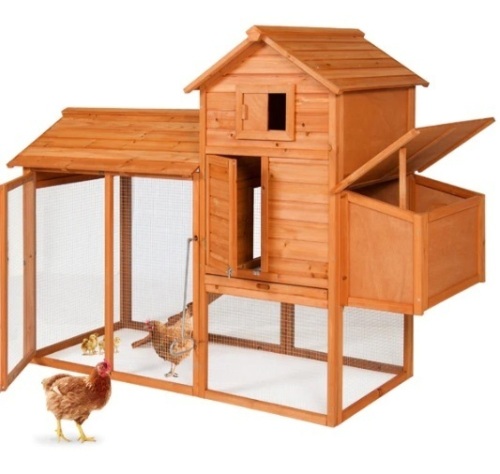 Multi-Level Wooden Chicken Coop - 80in,NEW - Lot 34