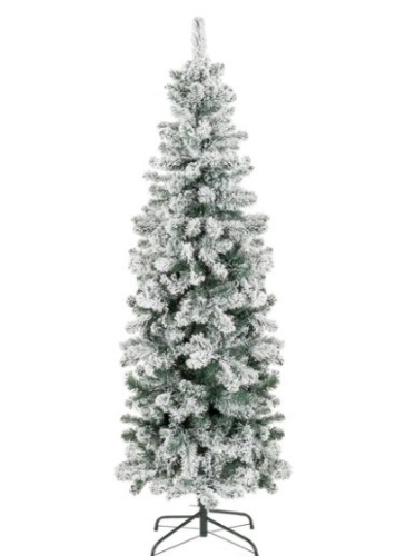 Snow Flocked Artificial Pencil Christmas Tree w/ Stand,APPEARS NEW - Lot 36