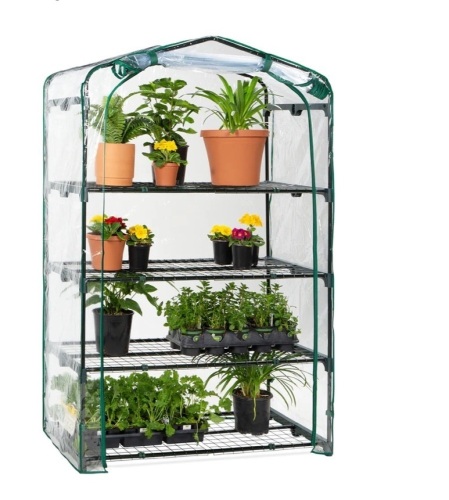 4-Tier Mini Portable Indoor Outdoor Greenhouse w/ Steel Shelves - 40in,APPEARS NEW - Lot 73
