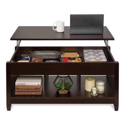 Multifunctional Lift Top Coffee Table w/ Hidden Storage, 3 Cubbies,APPEARS NEW - Lot 74