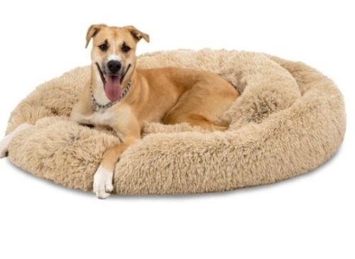 Self-Warming Shag Fur Calming Pet Bed w/ Water-Resistant Lining - Brown,E COMMERCE RETURN - Lot 85
