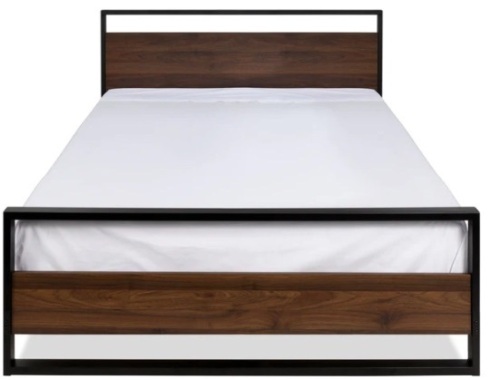 Metal Wood Platform Queen Bed Frame w/ Wooden Slats,APPEARS NEW - Lot 107