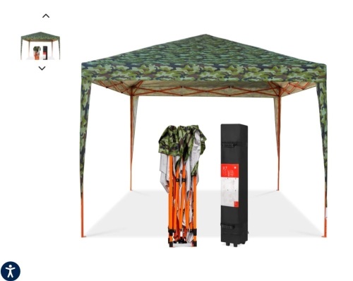Outdoor Portable Pop Up Canopy Tent w/ Carrying Case, 10x10ft,APPEARS NEW  - Lot 110