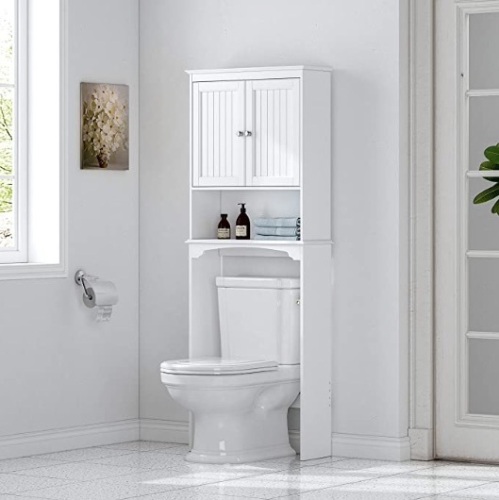 Spirich Home Bathroom Shelf Over-The-Toilet, Bathroom SpaceSaver, Bathroom Storage Cabinet Organizer,White,APPEARS NEW - Lot 151