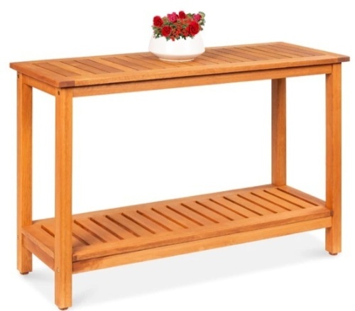 2-Shelf Wooden Console Table Storage Organizer w/ Natural Finish - 48in,APPEARS NEW - Lot 165
