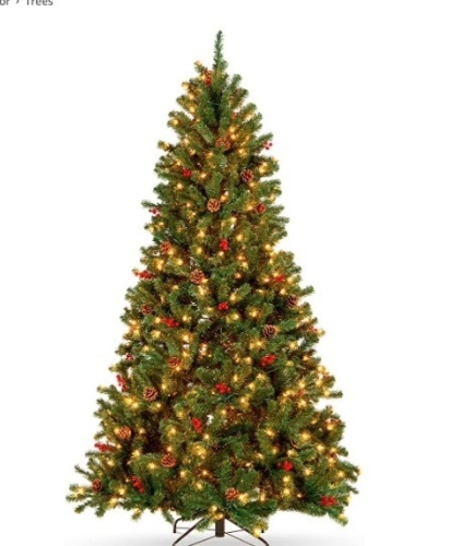 ARTIFICIAL CHRISTMAS TREE WITH ORNAMENTS,APPEARS NEW - Lot 91