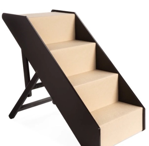 Foldable Adjustable, Non-Slip Wide Wooden Carpeted Pet Step Stairs,APPEARS NEW - Lot 149