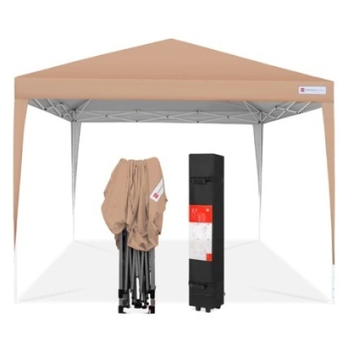 Outdoor Portable Pop Up Canopy Tent, 10x10ft, Tan  - Lot 78