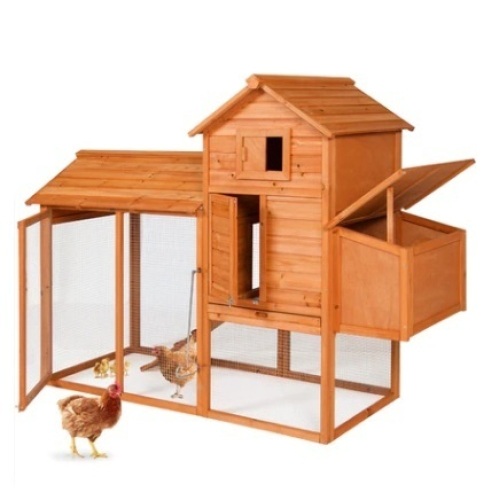 Multi-Level Wooden Chicken Coop, 80in - Lot 79